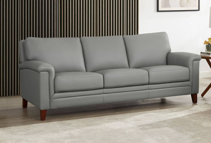 Wendover Silver Leather 84" Sofa