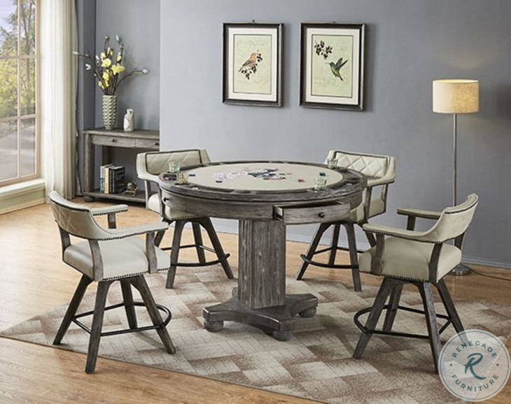 PGA Distressed Gray 52" Counter Height Game Table From ECI Furniture ...