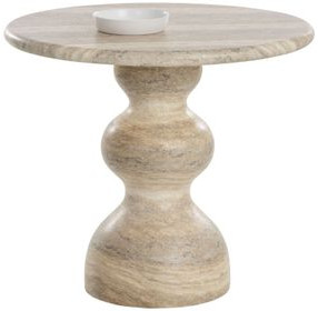 Emilio Dune 34" Round Concrete Top Outdoor Bistro Table