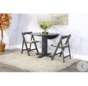 Hearthwood Haven Black Sand Folding Dining Chair Set of 2