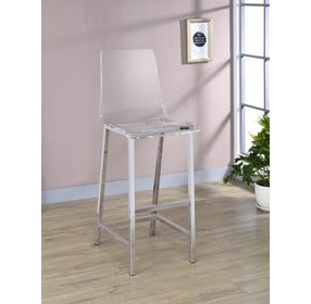 Juelia Chrome And Clear Acrylic Bar Stool Set of 2