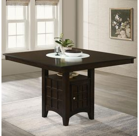 Gabriel Cappuccino Counter Height Storage Dining Table with Built-in Lazy Susan