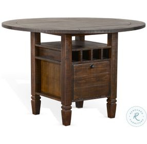 Sagewyn Dark Brown Round Counter Height Dining Room Set