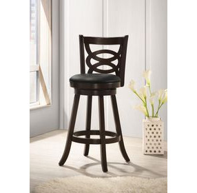 Calecita Cappuccino Upholstered Seat Swivel Bar Stool Set of 2