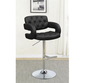 Brandi Black And Chrome 29" Adjustable Height Bar Stool