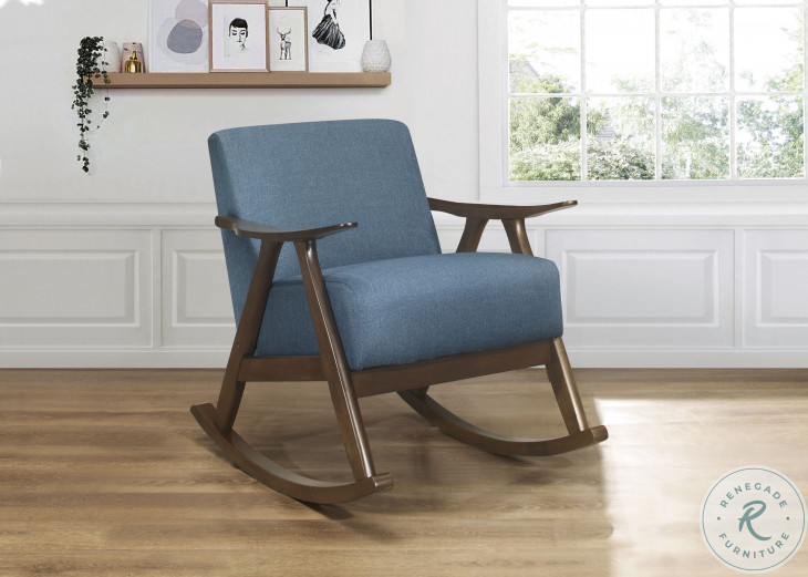 Waithe Blue Rocking Chair From Homelegance | Coleman Furniture