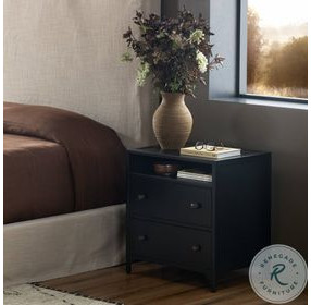 Belmont Black 2 Drawer Nightstand