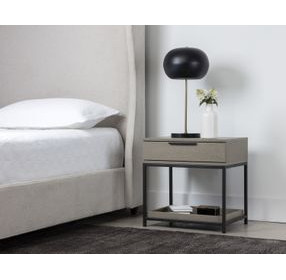 Rebel Taupe And Black Nightstand