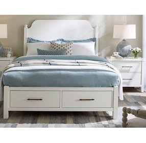 Pure Maple Cottage White Queen Poster Storage Bed