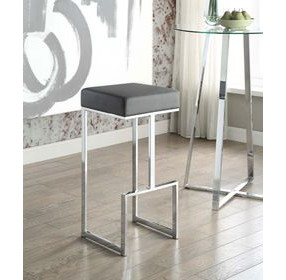 Gervase Grey And Chrome Square Bar Stool
