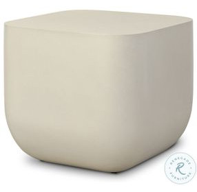 Ivan White Concrete Square End Table