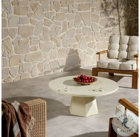 Bowman White Concrete Outdoor Coffee Table