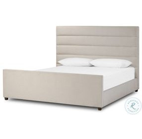 Daphne Crypton Wayfarer Snow Performance Fabric King Upholstered Bed