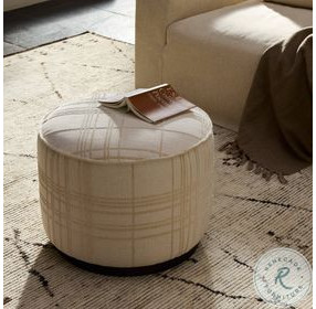 Sinclair Sheffield Ivory Round Ottoman