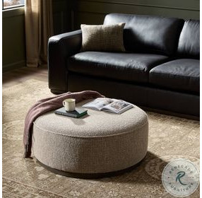 Sinclair Barrow Taupe Performance Fabric Large Round Ottoman
