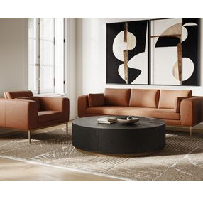 Burr Behike Saddle Leather Living Room Set