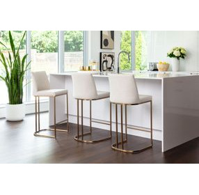 Rayla Belfast Oatmeal Fabric Counter Height Stool