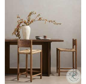 Erie Dark Smoked Oak Counter Height Dining Table