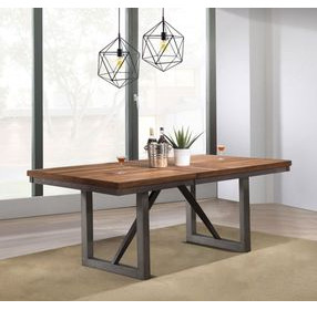 Spring Creek Natural Walnut and Espresso Extendable Dining Table