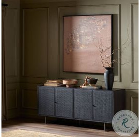 Carmel Black Wash 4 Door Sideboard
