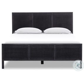 Sydney Black Wash and Black Cane Upholstered Bedroom Set