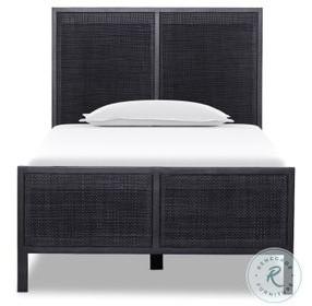 Sydney Black Wash and Black Cane Upholstered Bedroom Set