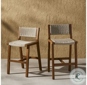 Delano Natural Teak Outdoor Counter Height Stool