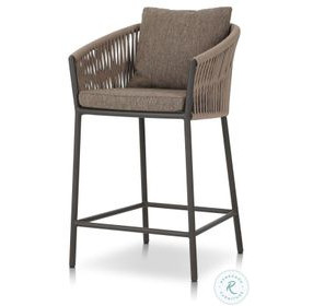 Porto Ellor Brown Outdoor Counter Height Stool