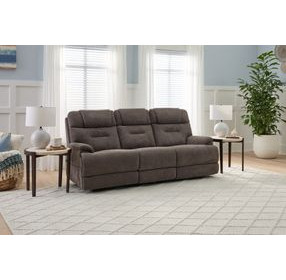 Zecliner Zofa Umber Performance Fabric 87" Zero Gravity Power Sleep Reclining Sofa with USB Charging and LED