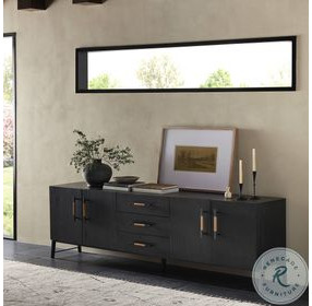 Rosedale Chaps Sand Ebony Oak Veneer 94" Media Console