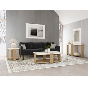 Sanibel Pale Oak and White Rectangular End Table