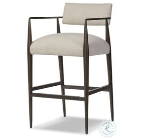 Waldon Charter Oatmeal Performance Fabric Bar Stool