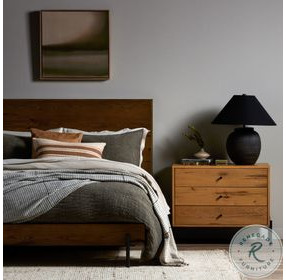 Eaton Amber Oak Resin Upholstered Bedroom Set