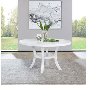 Judd Pearl White 54" Round Dining Table