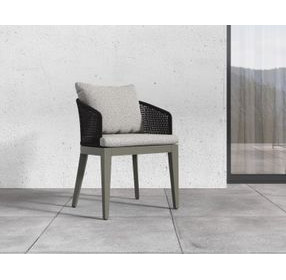 Capri Smoke Gray Outdoor Dining Arm Chair