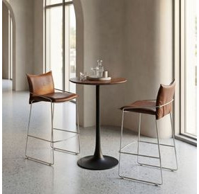 Pola Brown Upholstered Bar Stool