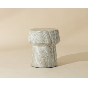 Brie Sand Marble Look End Table