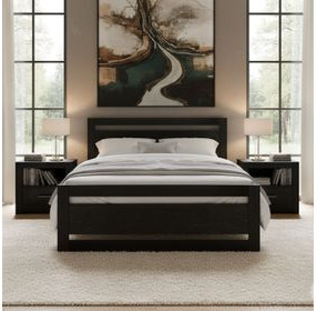 Repos Black Queen Panel Bed