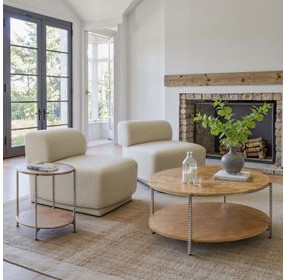 Adna Brown Round Side Table