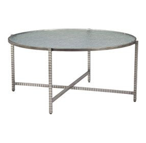 Vetro Silver Round Glass Top Cocktail Table