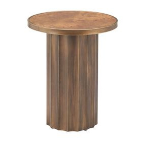 Afinato Brown Round Side Table