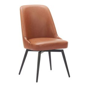 Keppel Brown Upholstered Swivel Dining Chair Set of 2