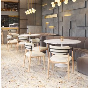 Equinox Oyster Gray Upholstered Dining Arm Chair