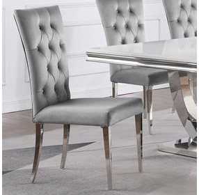 Kerwin Grey Tufted Upholstered Side Chair Set of 2