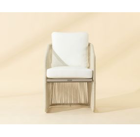 Allariz White Stinson Outdoor Dining Arm Chair