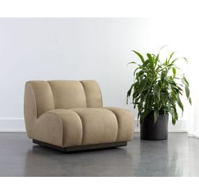 Blaise Sahara Sand Leather Swivel Lounge Chair