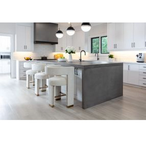 Adamina Rhea Light Barley Performance Fabric Counter Height Stool