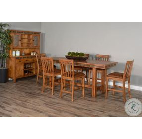 Rustic Refined Rustic Oak Sedona Counter Height Stool Set of 2
