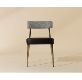 Ashwin Bravo Black and Helios Check Black Upholstered Stackable Dining Chair Set of 2