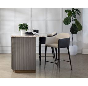 Kylin Dillon Cream Upholstered Counter Height Stool